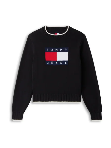 Tommy Jeans Pulover albastru închis / roșu / negru alb