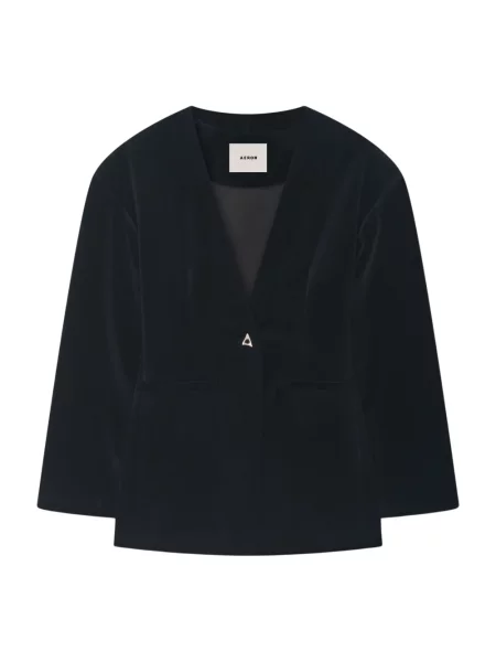 Marynarka áeron bez kołnierza czarna