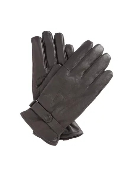 Rękawiczki Barbour skórzane brązowe