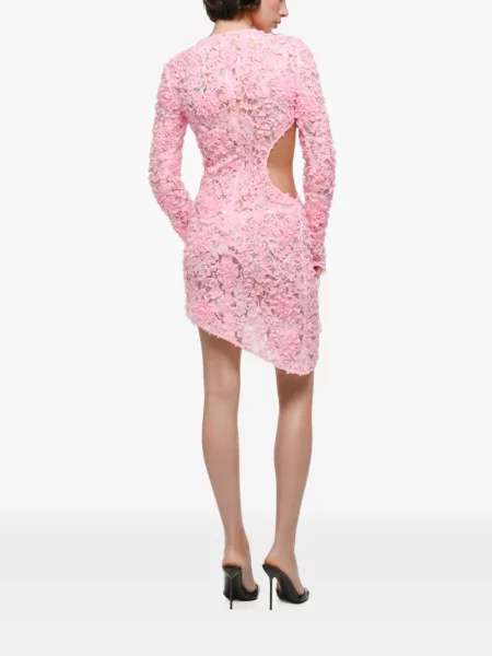Rochie Anouki asimetrică din dantelă roz