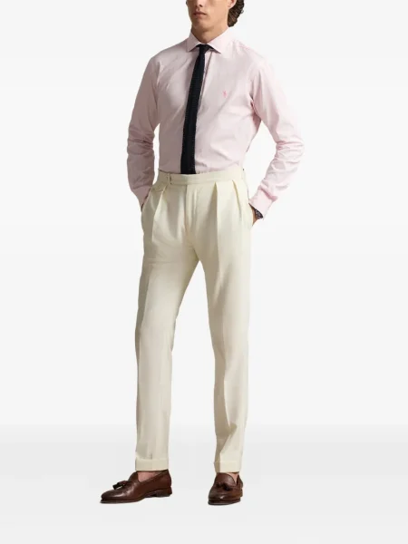 Dlouhá pruhovaná s límcem kšiltovka Polo Ralph Lauren modrá