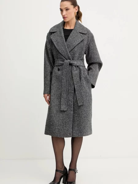 Plašč z dodatkom volne Iceberg siva