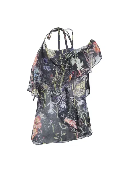 Top Alexander Mcqueen szyfonowy w kwiatki z nadrukiem