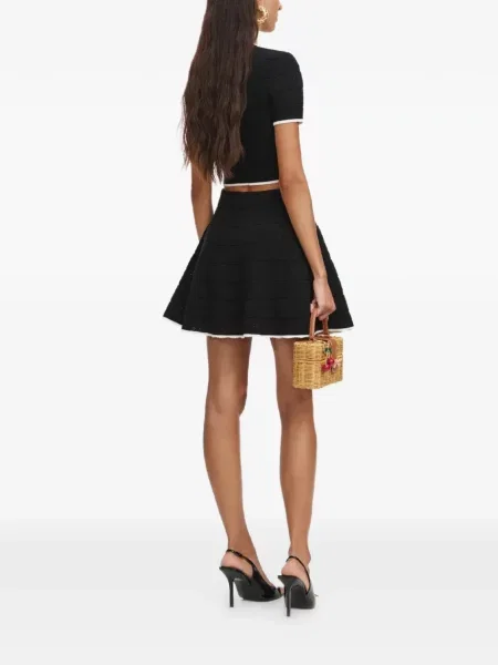 Spódnica mini Self-portrait pleciona czarna