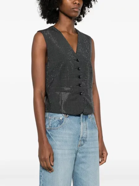 Top Alexander Wang cu decolteu în V gri
