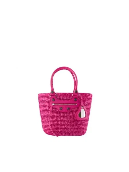 Torebka skórzana Balenciaga Le Cagole skórzana różowa