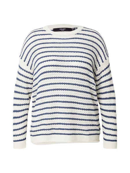 Vero Moda Curve Pulover VMCCHARLENE crem / marin albastru