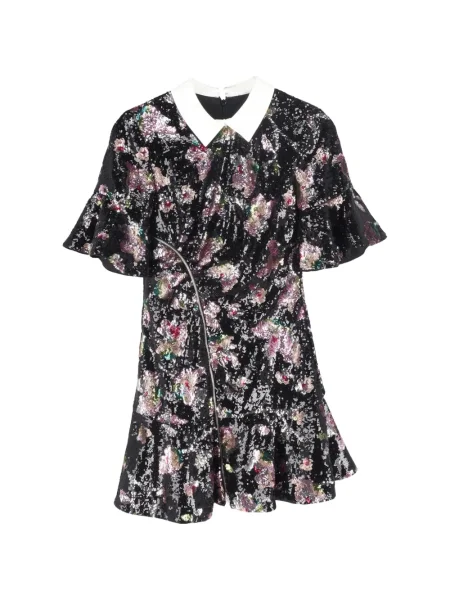 Rochie mini Self-portrait cu model floral de costum negru