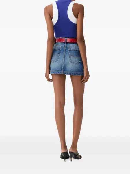 Fustă din denim Versace albastru