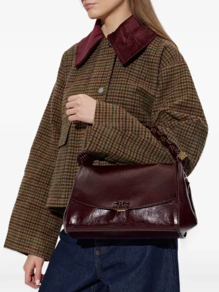 Τσάντα shopper Ganni κόκκινο