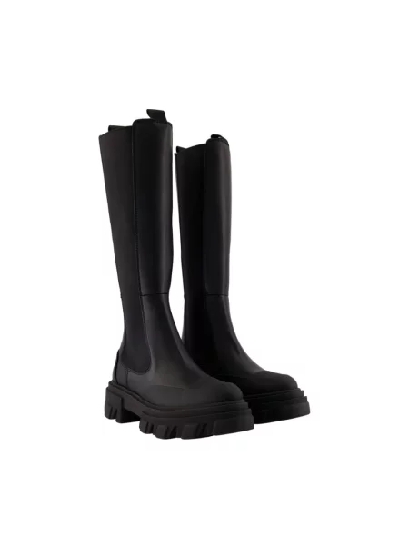 GANNI kozaki Cleated High Chelsea Boot na płaskim czarny