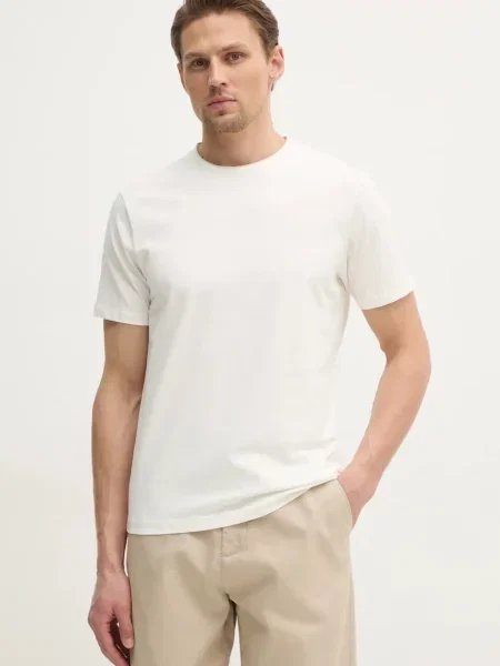 Majica Hackett London za muškarce melanž bijela