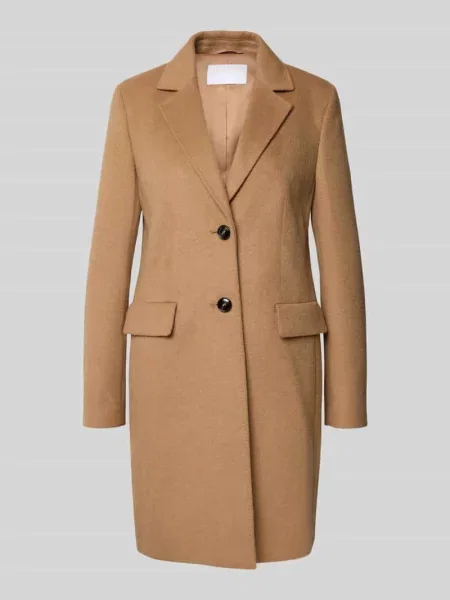 Płaszcz o kroju regular fit z dodatkiem wełny lana i kołnierzem z połami Jake*s Collection