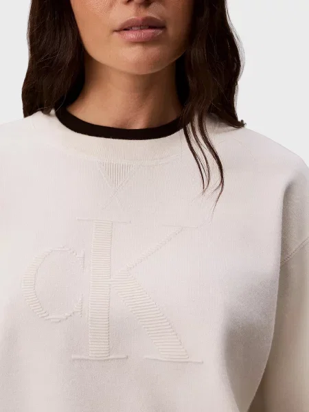 Свитер Calvin Klein с лого белый