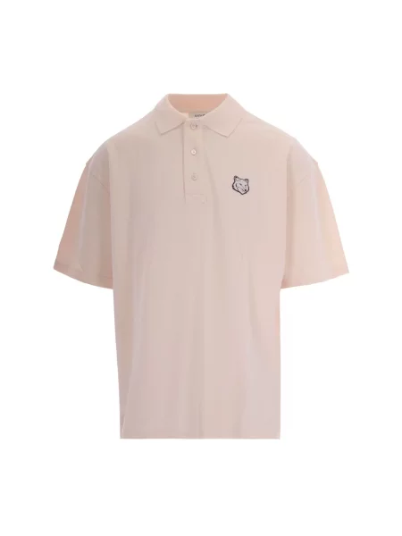 Koszulka polo Maison Kitsune różowa