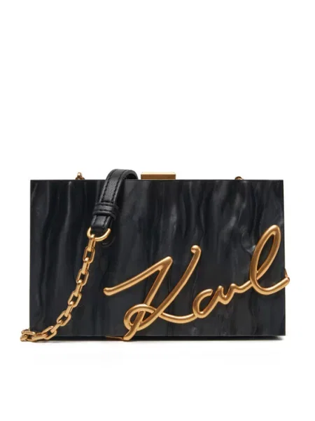 Ročna torba KARL LAGERFELD črna