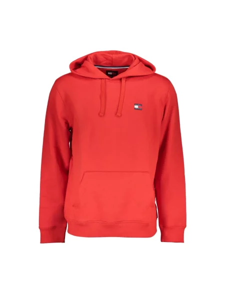 Bluza z kapturem Tommy Hilfiger z kapturem z logo czerwona