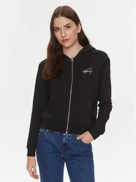 Tommy Jeans Majica dugih rukava Signature crna