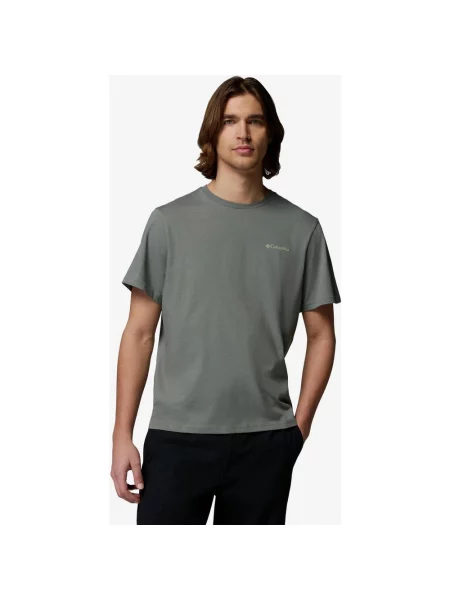 Koszulka z krótkim rękawem damska Columbia CSC Outdoor Back Graphic szarozielony XS szara