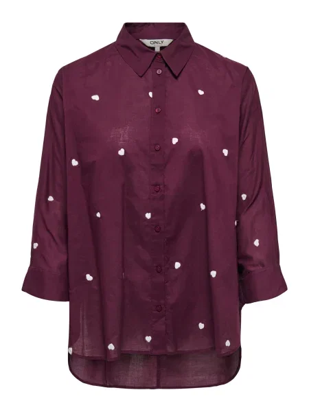 ONLY Bluza ONLNEW LINA GRACE vinsko rdeča / bela bordo