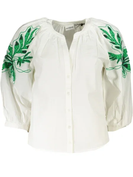 Cămașă Desigual cu mâneci lungi lungă alb