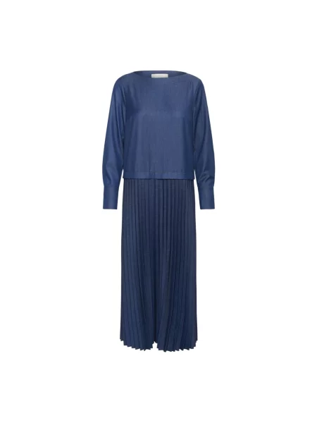 Sukienka jeansowa Inwear do kolan niebieska