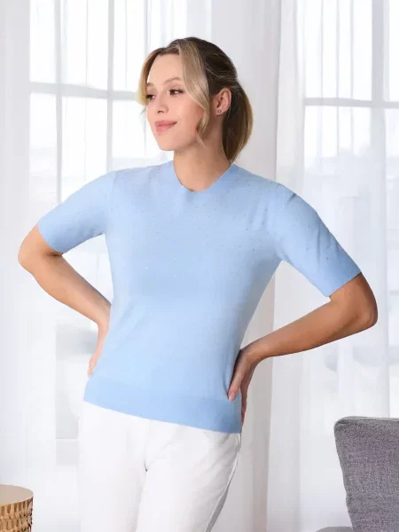 Светр-блузка синій