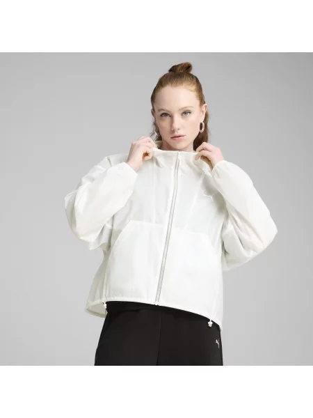 Kurtka przeciwwiatrowa WARDROBE ESS oversize biała