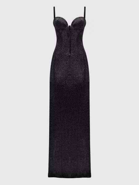 Сукня-бюстьє максі з кристалами Giuseppe Di Morabito Milano чорна