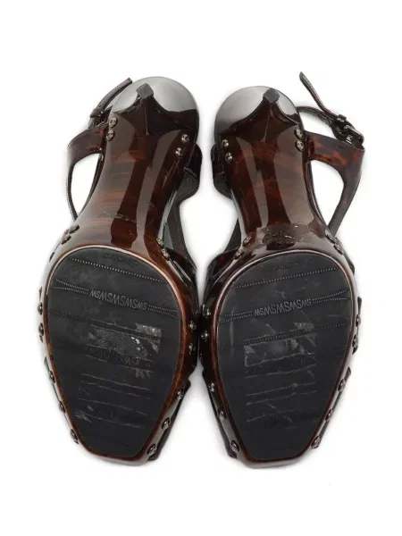Bőr nyitott sarkú szandál Stuart Weitzman barna