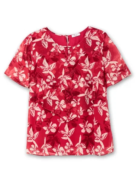 SHEEGO Bluză roșu deschis / roşu închis / murdar alb