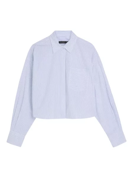 Cropp cămașă Rag & Bone cu dungi alb