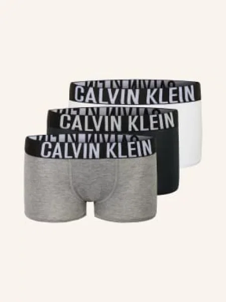 Calvin Klein Boxerky 3 Kusy V Balení / šedá / černá bílá