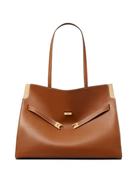 Geantă shopper Tory Burch maro