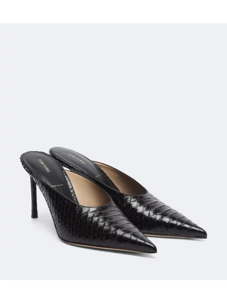 Papuci tip mules Tom Ford din piele maro