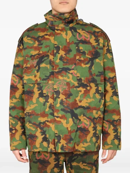 Geacă Off-white cu model camuflaj alb
