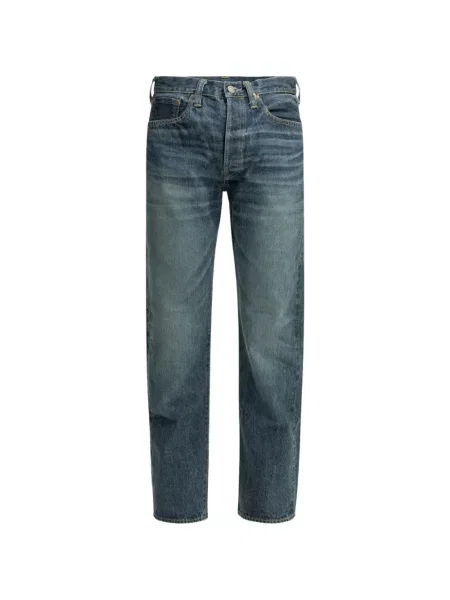 Blugi drepți Sugar Cane Jeans cu autograf albastru