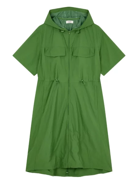 Rochie mini Studio Tomboy cu glugă scurtă de costum verde