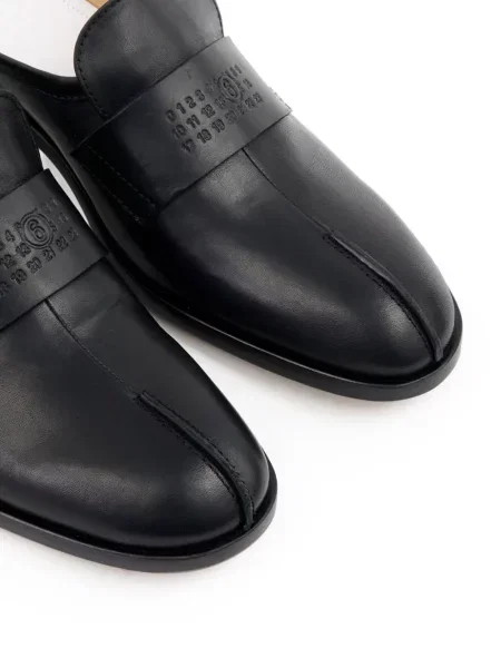 Papuci tip mules Mm6 Maison Margiela din piele slip-on negru
