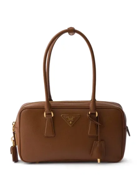 Top Prada din piele maro