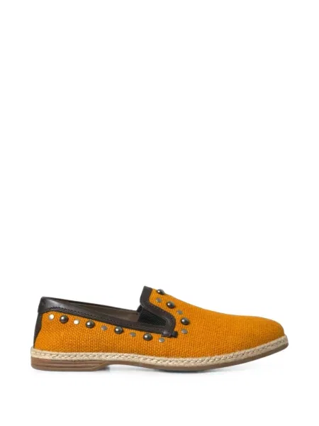 Pantofi loafer Dolce & Gabbana cu tepi din canvas portocaliu