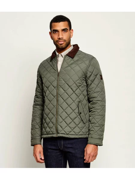 US Polo ASSN Geacă Diamond Quilt | catifea reiată verde