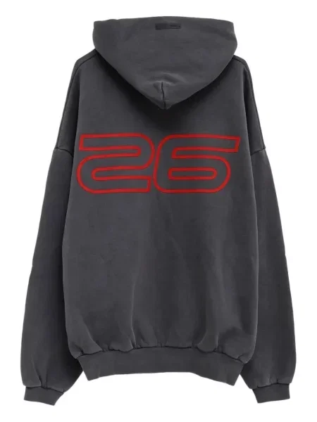 Суичър с качулка Fear Of God Essentials с принт сиво