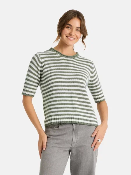 LIEBLINGSSTÜCK Pulover Amina verde alb