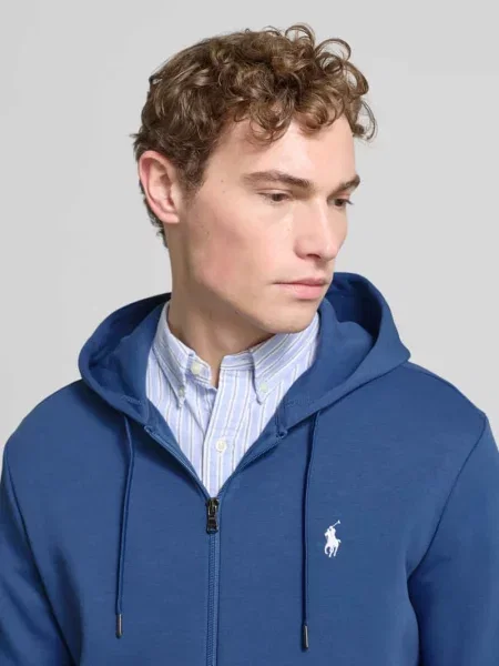 Bluza rozpinana o kroju regular fit z mieszanki bawełny Polo Ralph Lauren granatowa