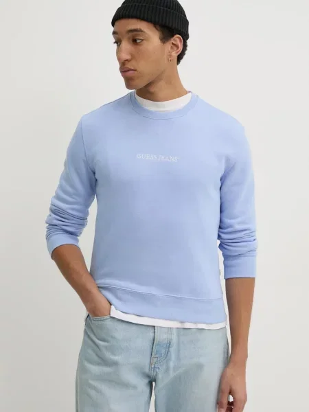 Суитчър Guess Jeans с апликация синьо