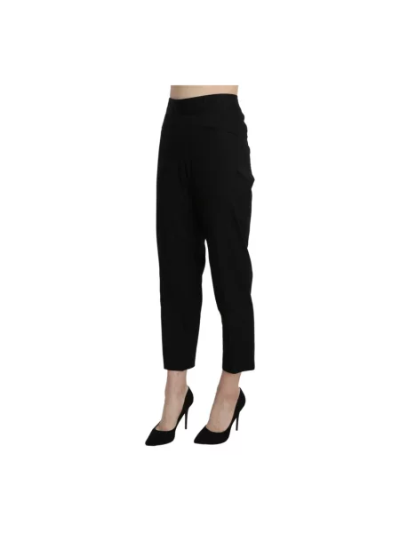 Spodnie Bencivenga z wysoką talią eleganckie czarne