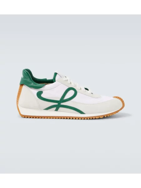 Sneakerși Loewe din piele de căprioară alb