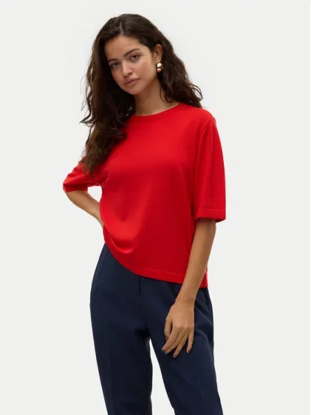 VERO MODA Megztinis VMSILJE ryškiai raudona