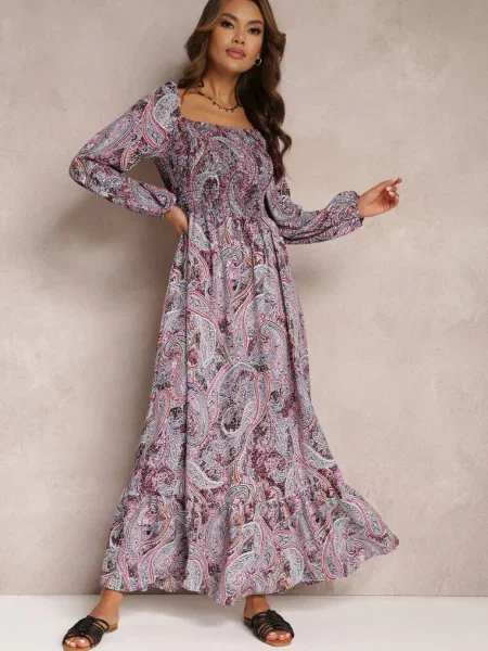 Fioletowo-Niebieska Sukienka Agaris niebieska